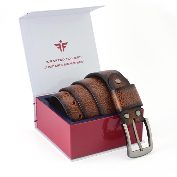 Belt For Men Vintage Cheetah Natural Milled Full Grain Leather :Get Personalized - Picture 4 of 15